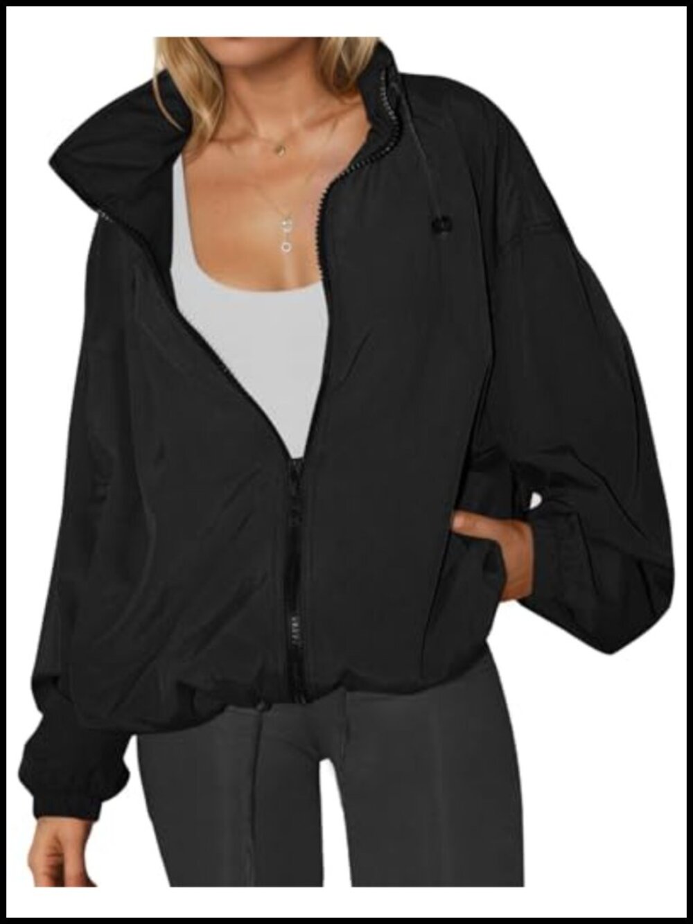 Womens Lightweight Waterproof Rain Jacket Zip Hooded Windbreaker